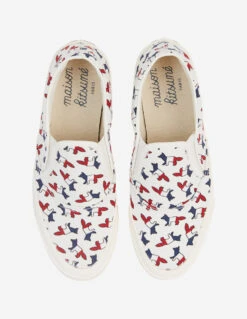 ALL-OVER TRICOLOR FOX SLIP-ON SNEAKERS -Maisonkitsune Store cu04709ww9001 mup 4