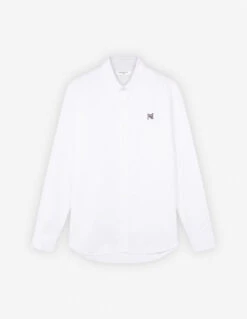 BUTTON DOWN CASUAL SHIRT WITH GREY FOX HEAD PATCH