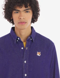 BD CASUAL SHIRT WITH INSTITUTIONAL FOX HEAD PATCH -Maisonkitsune Store lm00401ww0084 p470 13