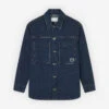 WORKWEAR OVERSHIRT IN WASHED DENIM WITH FOX HEAD P -Maisonkitsune Store lm00408ww0081 p471 1