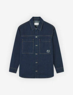 WORKWEAR OVERSHIRT IN WASHED DENIM WITH FOX HEAD P