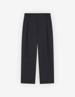 CROPPED PLEATED TAILORED PANTS IN LIGHT TECHNICAL WOOL