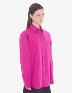 CASUAL SHIRT WITH CHEST POCKET AND BOLD FOX HEAD PATCH IN COTTON POPLIN -Maisonkitsune Store lw00404wc0030 p645 12 1