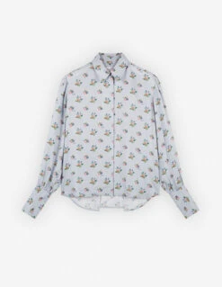 BOXY SHIRT WITH CONCEALED PLACKET IN FLORAL PRINT