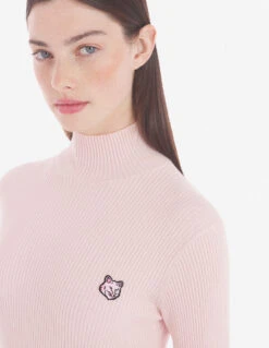 BOLD FOX HEAD PATCH FINE RIBBED TURTLENECK -Maisonkitsune Store lw00806kt1091 p603 13