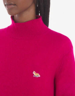 BABY FOX PATCH BOXY TURTLENECK -Maisonkitsune Store lw00811kt1006 p645 13