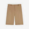 WIDE LEG TAILORED BERMUDA IN COTTON GABARDINE -Maisonkitsune Store lw01111ww0078 p220 copie