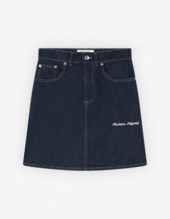 MINI A-LINE SKIRT IN INDIGO DENIM
