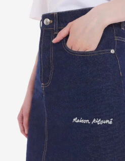 MINI A-LINE SKIRT IN INDIGO DENIM 13 MINI A-LINE SKIRT IN INDIGO DENIM -Maisonkitsune Store lw01504ww0081 p471 13