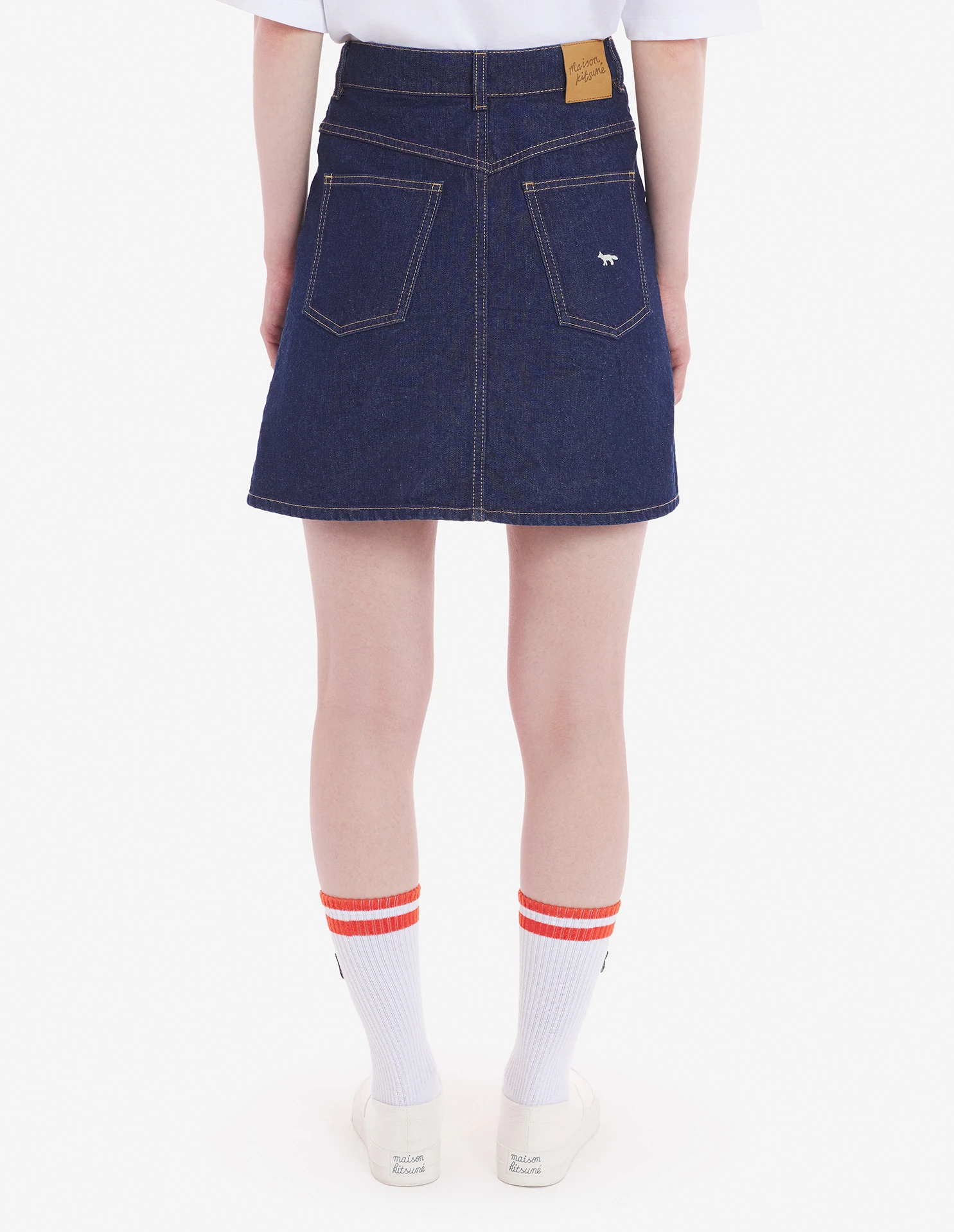 MINI A-LINE SKIRT IN INDIGO DENIM 7 MINI A-LINE SKIRT IN INDIGO DENIM - Image 5