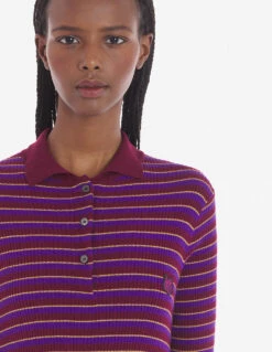 TONAL FOX HEAD PATCH FINE RIBBED DRESS WITH STRIPE -Maisonkitsune Store lw01601kt1091 s101 13