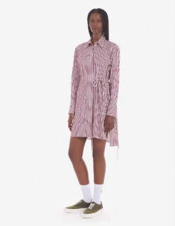 KNEE-LENGTH SHIRT DRESS IN COTTON WITH LOGO HANDWRITING -Maisonkitsune Store lw01607wc4027 s106 11