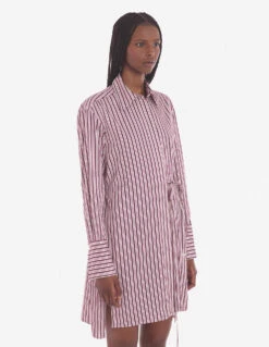 KNEE-LENGTH SHIRT DRESS IN COTTON WITH LOGO HANDWRITING -Maisonkitsune Store lw01607wc4027 s106 12
