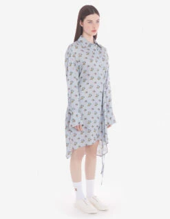 KNEE SHIRT DRESS IN FLORAL PRINTED VISCOSE TWILL -Maisonkitsune Store lw01607wf4017 m175 12