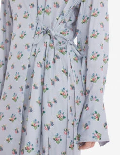 KNEE SHIRT DRESS IN FLORAL PRINTED VISCOSE TWILL -Maisonkitsune Store lw01607wf4017 m175 13