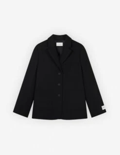 SINGLE-BREASTED JACKET IN TEXTURISED FLUID TECHNIC