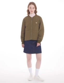 QUILTED BLOUSON IN NYLON WITH INSTITUTIONAL FOX HE -Maisonkitsune Store lw02110wq4016 p360 11