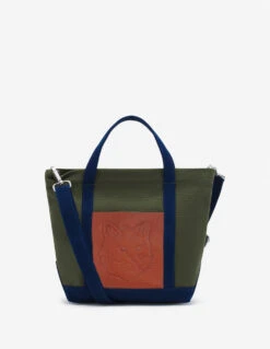 FOX HEAD LEATHER POCKET MINI TOTE BAG