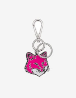 BOLD FOX HEAD METAL KEYRING