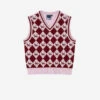 Women Profile Fox Argyle Vest -Maisonkitsune Store qz3951w01y thnail god 1 copie 2 1