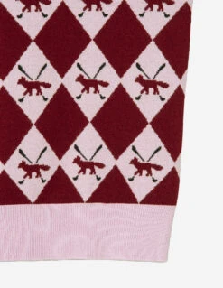 Women Profile Fox Argyle Vest -Maisonkitsune Store qz3951w01y thnail god 5 copie 2