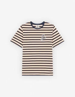 CAFE KITSUNE PRINTED STRIPED REGULAR TEE-SHIRT