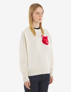 FOX HEAD INTARSIA CONFORT JUMPER -Maisonkitsune Store spcnw00505 p700 12